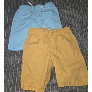 H&M Boys Cargo Shorts Lot of 2 5T Blue Yellow Cotton Elastic Waist 0944286 3